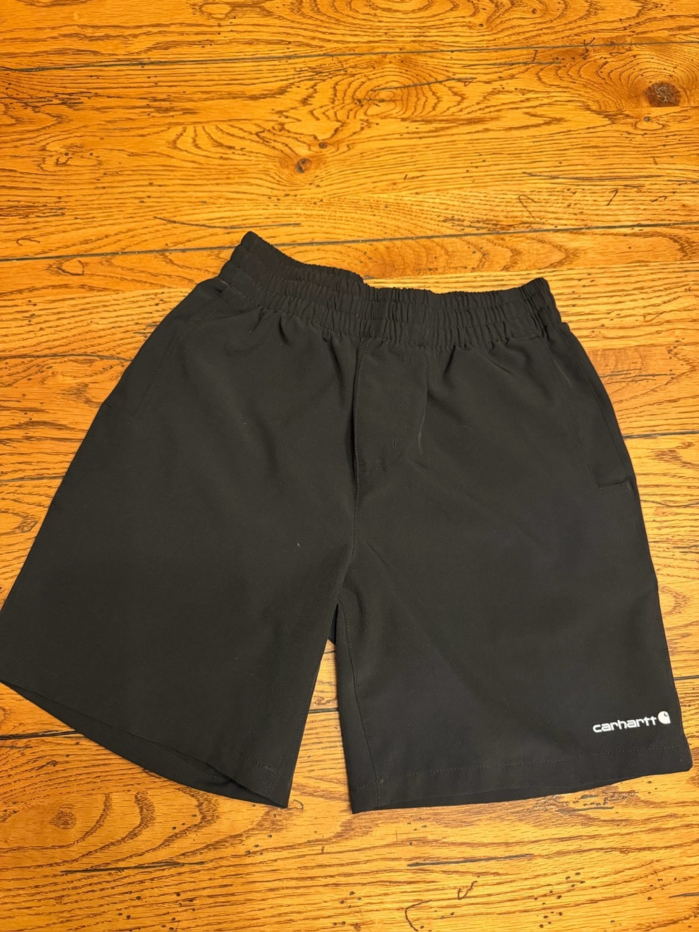 Boys Carhartt Black Elastic-Waist Performance Shorts Sz 10/12